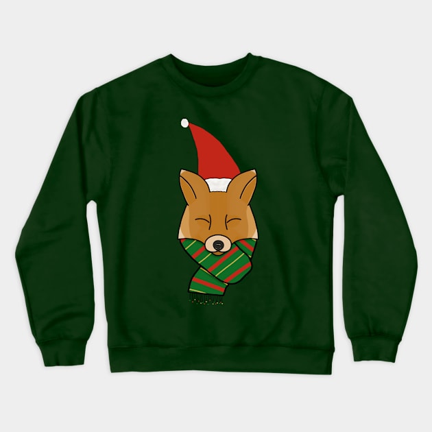 Merry Christmas, Fox! Crewneck Sweatshirt by Lunar Scrolls Design